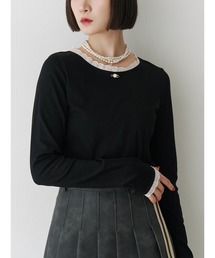 jouetie | 【ZOZOTOWN限定】ローズモチーフレースドッキングロンT(Tシャツ/カットソー)