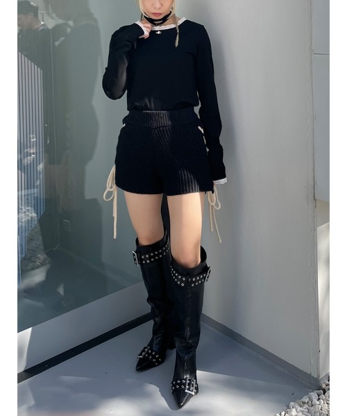 jouetie（ジュエティ）の「ローズモチーフレースドッキングロンT（Tシャツ/カットソー・レディース・オフホワイト/グレー/ブラック/ブルー・MEDIUM）」の5枚目の写真