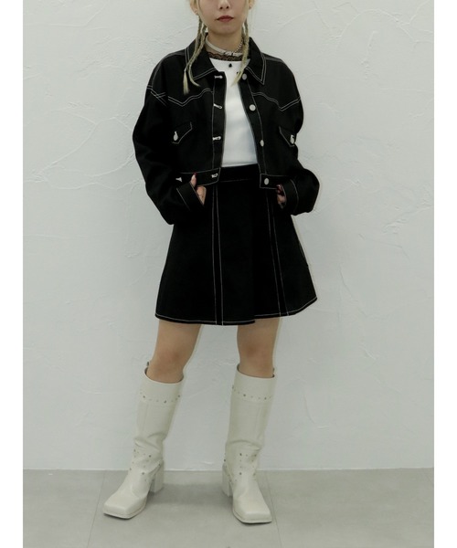 jouetie（ジュエティ）の「ローズモチーフレースドッキングロンT（Tシャツ/カットソー・レディース・オフホワイト/グレー/ブラック/ブルー・MEDIUM）」の9枚目の写真