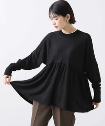 ギャザーペプラムドルマンニット