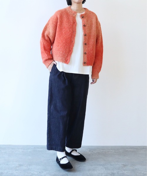 yuni（ユニ　）の「Tumbes Alpaca ショートカーディガン（カーディガン/ボレロ・レディース・ブルー/ベージュ/オレンジ・FREE）」の4枚目の写真