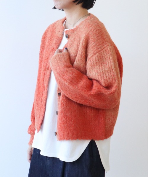 yuni（ユニ　）の「Tumbes Alpaca ショートカーディガン（カーディガン/ボレロ・レディース・ブルー/ベージュ/オレンジ・FREE）」の8枚目の写真