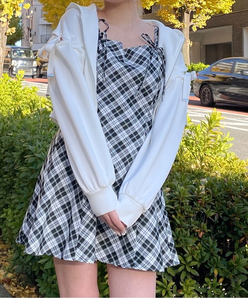 袖レースアップパーカー（パーカー）｜one way（ワンウェイ）