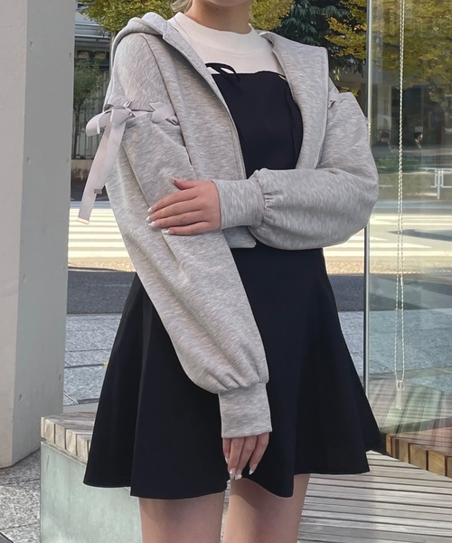 袖レースアップパーカー（パーカー）｜one way（ワンウェイ）