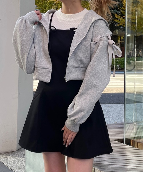 袖レースアップパーカー（パーカー）｜one way（ワンウェイ）