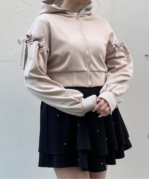 袖レースアップパーカー（パーカー）｜one way（ワンウェイ）