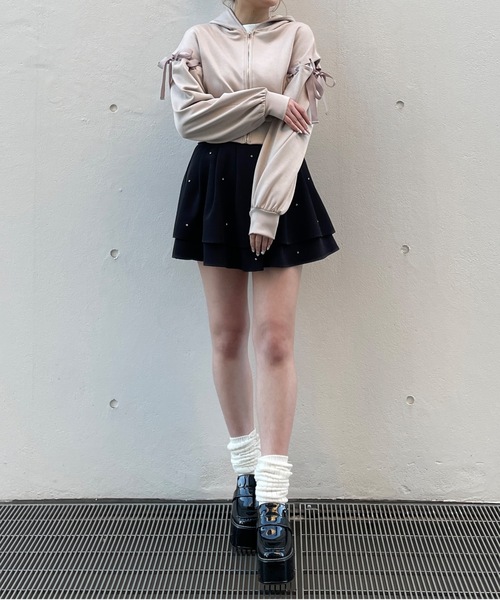 袖レースアップパーカー（パーカー）｜one way（ワンウェイ）