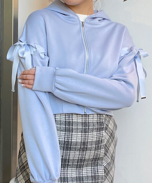 袖レースアップパーカー（パーカー）｜one way（ワンウェイ）