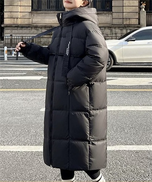 フード付き ロングダウンジャケット（ダウンジャケット/コート