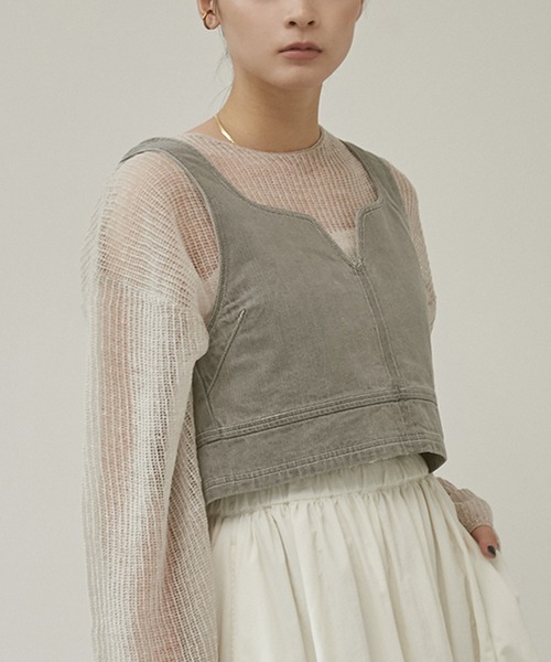 hunch（ハンチ）の「【WEB限定/別注】スラブデニム ビスチェ（ベスト・レディース・ライトインディゴブルー/グレー/ブラック・FREE）」の3枚目の写真