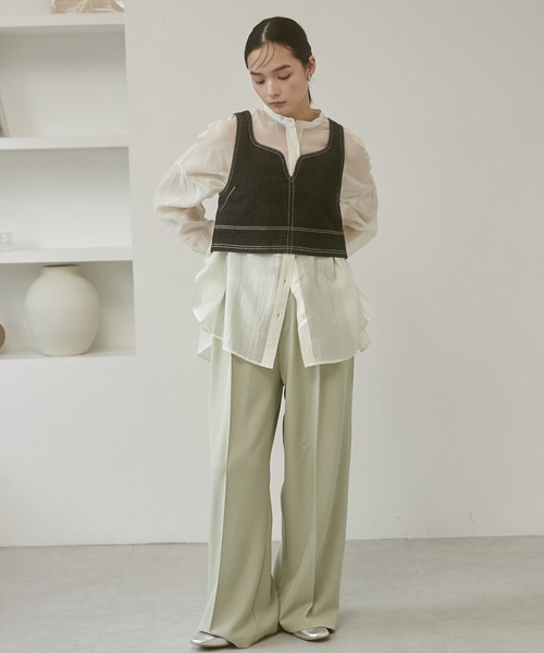 hunch（ハンチ）の「【WEB限定/別注】スラブデニム ビスチェ（ベスト・レディース・ライトインディゴブルー/グレー/ブラック・FREE）」の6枚目の写真