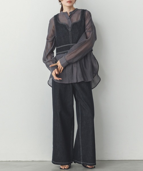 hunch（ハンチ）の「【WEB限定/別注】スラブデニム ビスチェ（ベスト・レディース・ライトインディゴブルー/グレー/ブラック・FREE）」の12枚目の写真