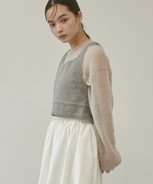 hunch（ハンチ）の「【WEB限定/別注】スラブデニム ビスチェ（ベスト・レディース・ライトインディゴブルー/グレー/ブラック・FREE）」の13枚目の写真