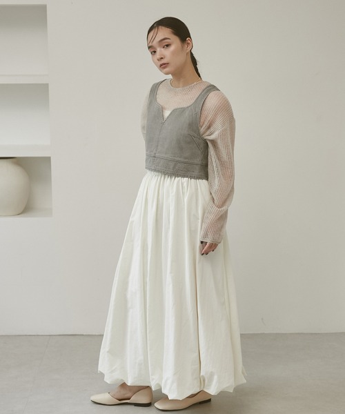 hunch（ハンチ）の「【WEB限定/別注】スラブデニム ビスチェ（ベスト・レディース・ライトインディゴブルー/グレー/ブラック・FREE）」の15枚目の写真