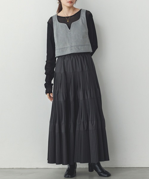 hunch（ハンチ）の「【WEB限定/別注】スラブデニム ビスチェ（ベスト・レディース・ライトインディゴブルー/グレー/ブラック・FREE）」の22枚目の写真