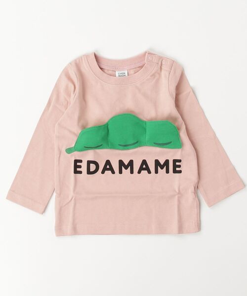 CHEEK ROOM（チークルーム）の「CHEEK ROOM/チークルーム えだまめロングＴシャツ（Tシャツ/カットソー・キッズ・ブラック/ピンク/ベージュ系その他6・100cm/90cm/110cm/120cm/130cm/80ｃｍ）」の3枚目の写真