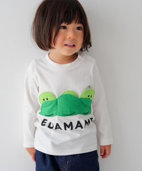 CHEEK ROOM（チークルーム）の「CHEEK ROOM/チークルーム えだまめロングＴシャツ（Tシャツ/カットソー・キッズ・ブラック/ピンク/ベージュ系その他6・100cm/90cm/110cm/120cm/130cm/80ｃｍ）」の6枚目の写真