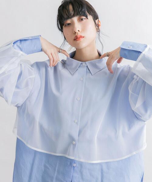 KBF（ケイビーエフ）の「チュールレイヤードシャツ（シャツ