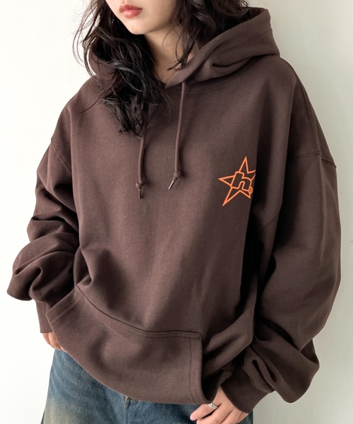 HUF(ハフ)の「HUF(ハフ)/H STAR LOGO P/O HOODIE/スター ロゴ フーディ バックプリント スウェット パーカー プルオーバー(パーカー・レディース・ブラウン/ブラック/アッシュグレー・M/L/XL/XXL/S)」の3枚目の写真