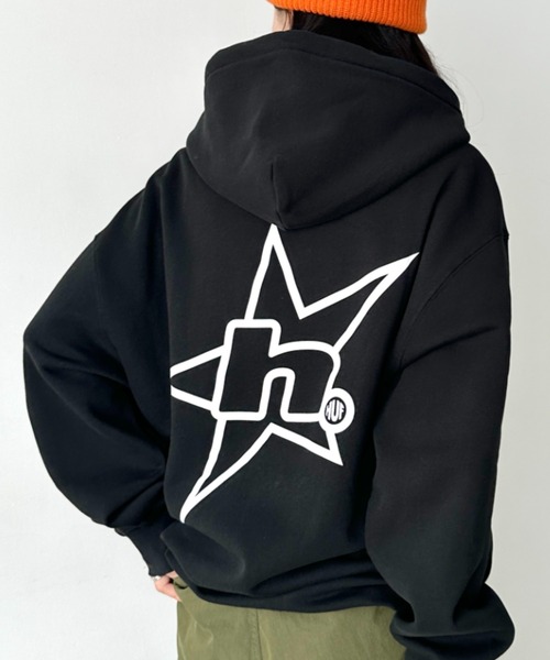 HUF(ハフ)の「HUF(ハフ)/H STAR LOGO P/O HOODIE/スター ロゴ フーディ バックプリント スウェット パーカー プルオーバー(パーカー・レディース・ブラウン/ブラック/アッシュグレー・M/L/XL/XXL/S)」の1枚目の写真