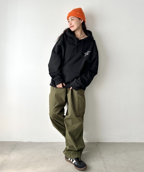HUF(ハフ)の「HUF(ハフ)/H STAR LOGO P/O HOODIE/スター ロゴ フーディ バックプリント スウェット パーカー プルオーバー(パーカー・レディース・ブラウン/ブラック/アッシュグレー・M/L/XL/XXL/S)」の18枚目の写真