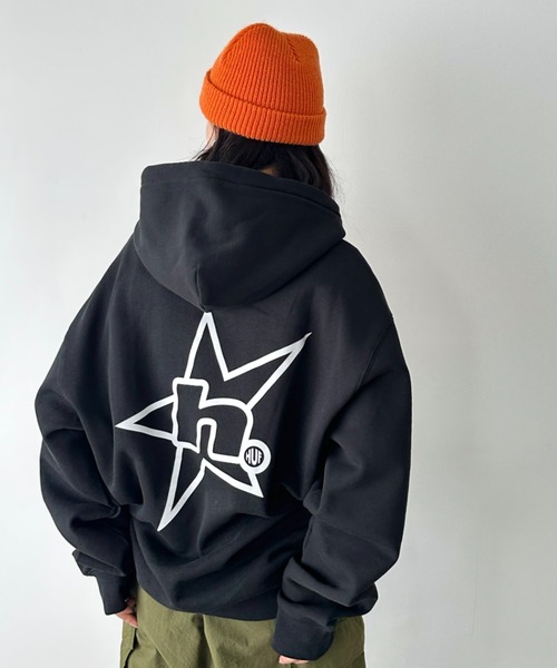 HUF(ハフ)の「HUF(ハフ)/H STAR LOGO P/O HOODIE/スター ロゴ フーディ バックプリント スウェット パーカー プルオーバー(パーカー・レディース・ブラウン/ブラック/アッシュグレー・M/L/XL/XXL/S)」の9枚目の写真