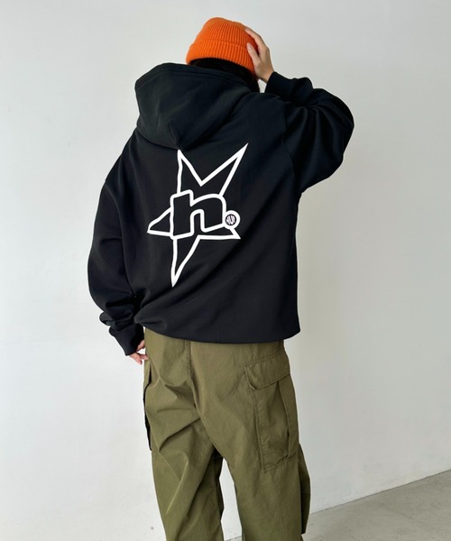 HUF(ハフ)の「HUF(ハフ)/H STAR LOGO P/O HOODIE/スター ロゴ フーディ バックプリント スウェット パーカー プルオーバー(パーカー・レディース・ブラウン/ブラック/アッシュグレー・M/L/XL/XXL/S)」の11枚目の写真