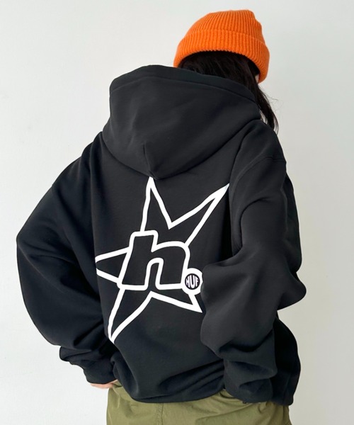 HUF(ハフ)の「HUF(ハフ)/H STAR LOGO P/O HOODIE/スター ロゴ フーディ バックプリント スウェット パーカー プルオーバー(パーカー・レディース・ブラウン/ブラック/アッシュグレー・M/L/XL/XXL/S)」の8枚目の写真
