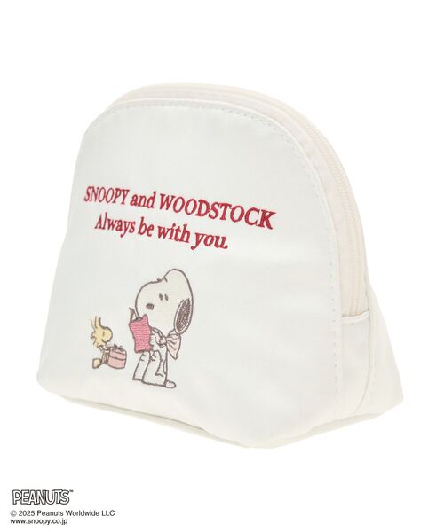 Maison de FLEUR(メゾンドフルール)の「SNOOPYandWOODSTOCK ラウンドポーチ(ポーチ・レディース・ブラック/アイボリー・FREE)」の19枚目の写真