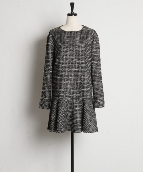 tocco closet(トッコ クローゼット)の「【ZOZO限定】カットツイードミニワンピース(ワンピース・レディース・ベージュ/ブラック・M)」の20枚目の写真