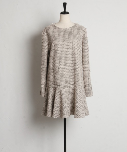 tocco closet(トッコ クローゼット)の「【ZOZO限定】カットツイードミニワンピース(ワンピース・レディース・ベージュ/ブラック・M)」の21枚目の写真