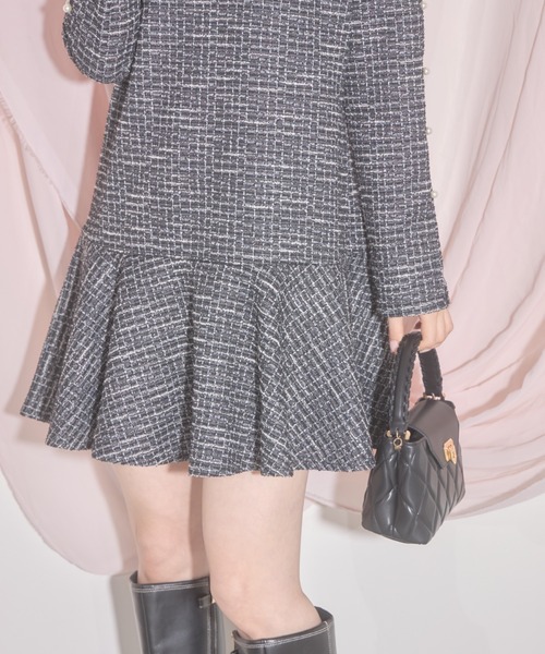 tocco closet(トッコ クローゼット)の「【ZOZO限定】カットツイードミニワンピース(ワンピース・レディース・ベージュ/ブラック・M)」の17枚目の写真