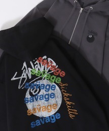 Street Design Sweat Hoodie/オーバーサイズ ストリートロゴ 裏起毛 フルジップパーカー フーディー パーカー スウェット レディース メンズ