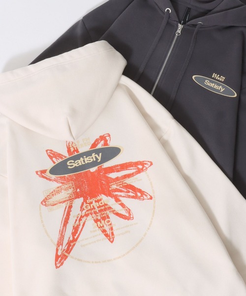 SITRY(シトリー)の「Street Design Sweat Hoodie/オーバーサイズ ストリートロゴ 裏起毛 フルジップパーカー フーディー パーカー スウェット レディース メンズ(パーカー・メンズ・グレー系その他/アイボリー/ブラック/ホワイト系その他/ブラック系その他/チャコール・M/XL/L)」の2枚目の写真