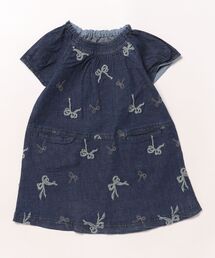 HAKKA BABY | [ベビー]チェリー／リボン刺繍ストレッチデニムジャンパースカート(ワンピース)