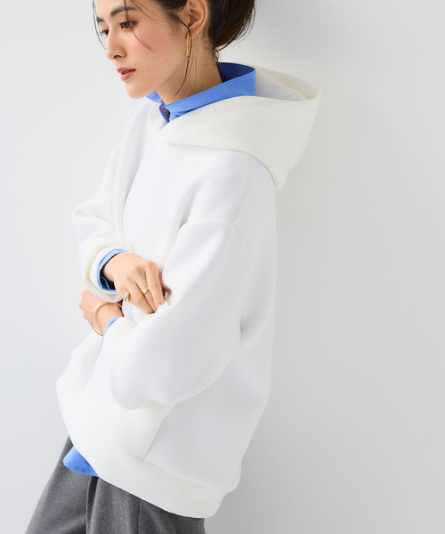 CROSS FUNCTION(クロスファンクション)の「《UVカット・ストレッチ》エブ楽 なめらかダンボールプルパーカー【CF/クロスファンクション】(Tシャツ/カットソー・レディース・ライトグレー/ブラック/オフホワイト・LL/M/L)」の17枚目の写真