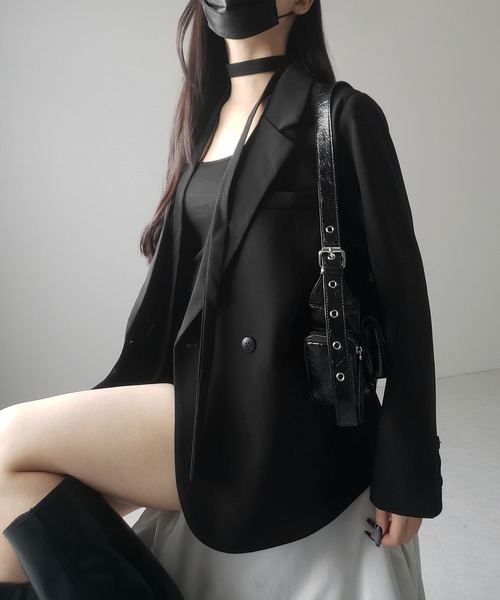 me+em select（ミームセレクト）の「【 ２WAY 】チョーカータイ付きテーラードジャケット／ choker tie set tailored jacket（テーラードジャケット・レディース・ブラック・FREE）」の14枚目の写真