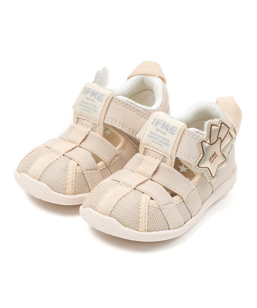 IFME（イフミー）の「BABY｜ifme nature ダブルベルトほうき星ウォーターシューズ（サンダル・キッズ・グレー/ベージュ・12.0cm/12.5cm/13.0cm/13.5cm/14.0cm/14.5cm/15.0cm）」の2枚目の写真