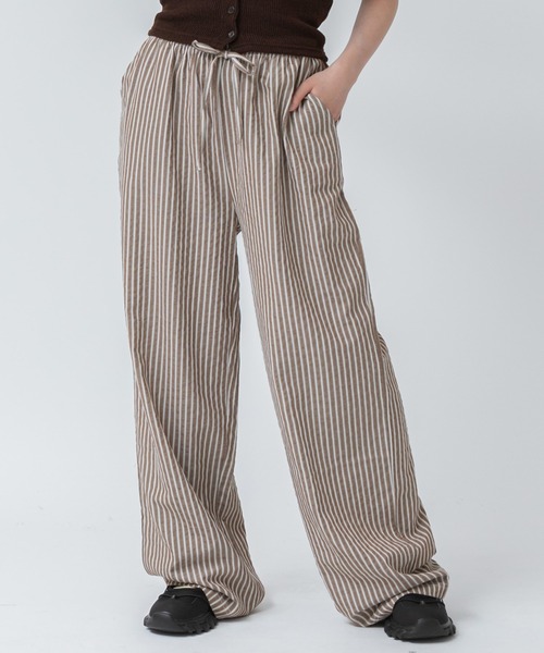 オムオム様CABaNキャバンストライプパジャマパンツイージーパンツコットンカシ caban（キャバン）の「□ストライプジャカード リバーシブル