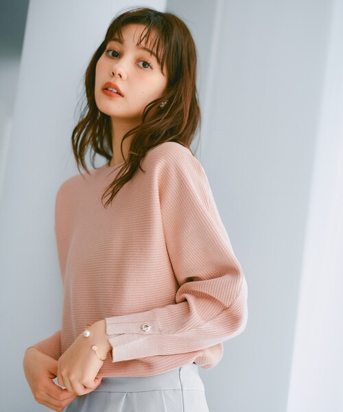 index（インデックス）の「◆《5color》ドルマンリブニット【洗濯機洗い可／抗ピル】（ニット/セーター・レディース・チャコールグレー/ナチュラル/ホワイト系8/サックスブルー系5/オレンジ系4・40/38/42/36）」の7枚目の写真
