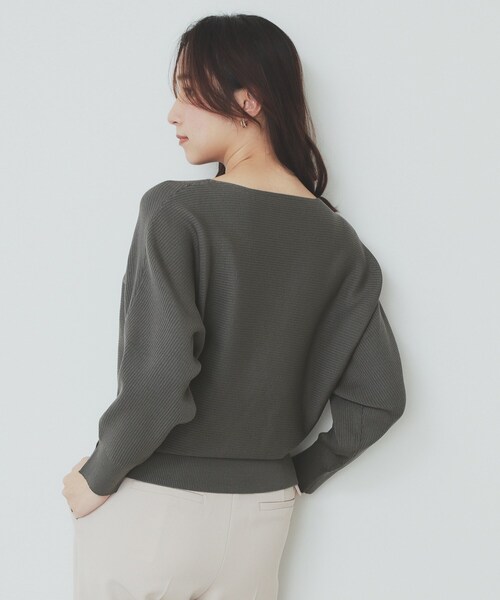 index（インデックス）の「◆《5color》ドルマンリブニット【洗濯機洗い可／抗ピル】（ニット/セーター・レディース・チャコールグレー/ナチュラル/ホワイト系8/サックスブルー系5/オレンジ系4・40/38/42/36）」の14枚目の写真