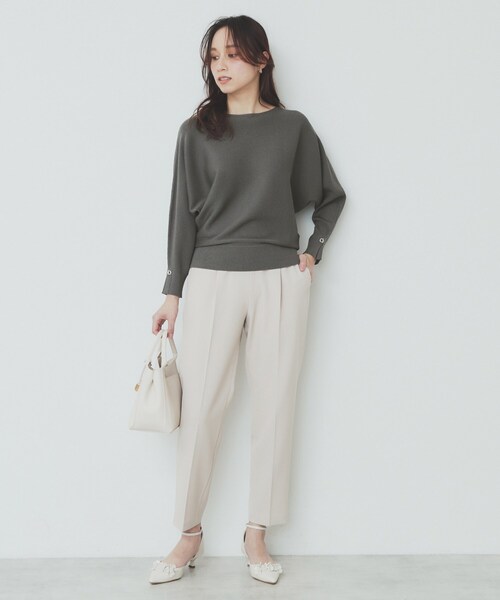 index（インデックス）の「◆《5color》ドルマンリブニット【洗濯機洗い可／抗ピル】（ニット/セーター・レディース・チャコールグレー/ナチュラル/ホワイト系8/サックスブルー系5/オレンジ系4・40/38/42/36）」の15枚目の写真