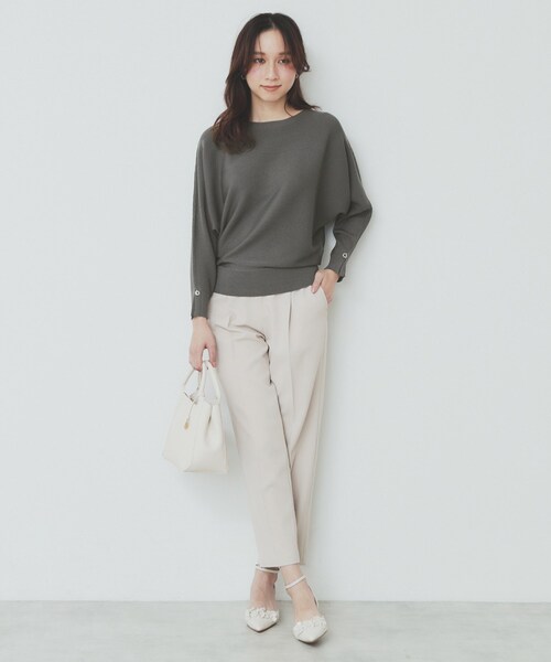 index（インデックス）の「◆《5color》ドルマンリブニット【洗濯機洗い可／抗ピル】（ニット/セーター・レディース・チャコールグレー/ナチュラル/ホワイト系8/サックスブルー系5/オレンジ系4・40/38/42/36）」の16枚目の写真
