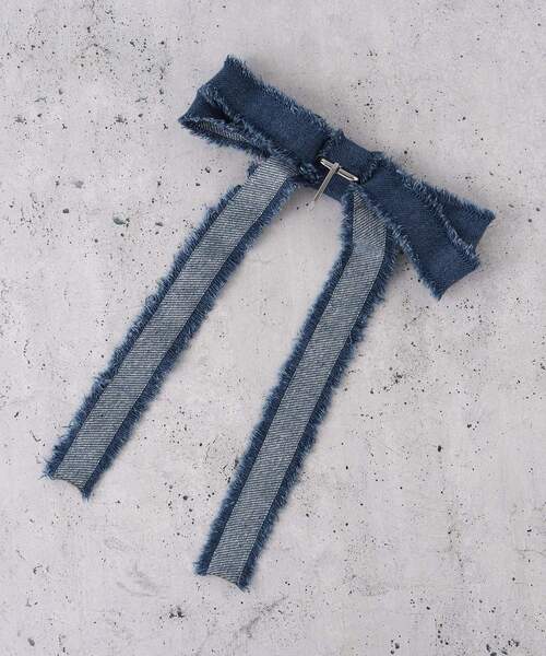 THE SHOP TK （ザ ショップ ティーケー ）の「デニムリボンフリンジヘアカフ（その他ヘアアクセサリー・レディース・ネイビー/ブラック・00）」の4枚目の写真