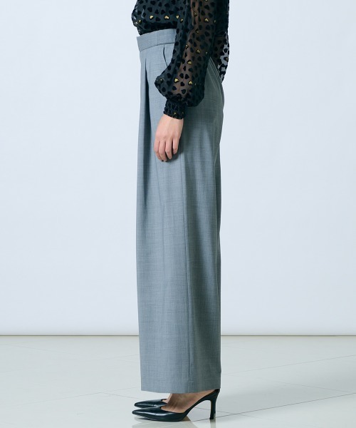 Sov.（ソブ）の「GREEN WOOLワイドパンツ（スラックス・レディース・グレー・38/36）」の2枚目の写真