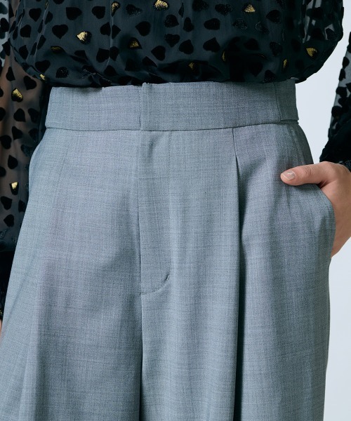 Sov.（ソブ）の「GREEN WOOLワイドパンツ（スラックス・レディース・グレー・38/36）」の4枚目の写真