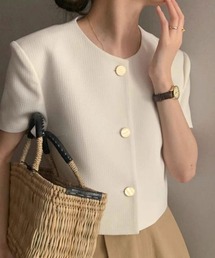 クロップド」に該当するノーカラージャケットファッション通販