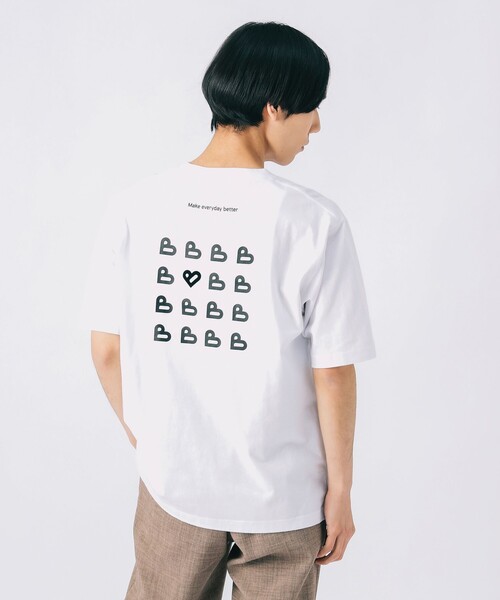 BEAMS HEART(ビームスハート)の「【ユニセックス】B-HEARTロゴ バックプリント Tシャツ(Tシャツ/カットソー・メンズ・ホワイト/ホワイト系その他2・S/M/L/XL)」の3枚目の写真