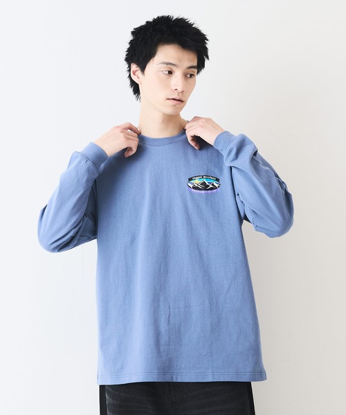 ragged mountain(ラギットマウンテン)の「【RAGGED MOUNTAIN/ラギットマウンテン】ワンポイントロゴプリントロンT(Tシャツ/カットソー・メンズ・ホワイト/ブラック/グレイッシュブルー/ベージュ・MEDIUM/X-LARGE/LARGE)」の22枚目の写真