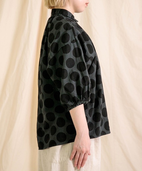 Brocante / ブロカント] 水玉キャンバス グランシャツ | Domingo